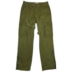 Urban Outfitters STANDARD CLOTH Cargo Pants Olive Green Zip Ankle Skater Mens M